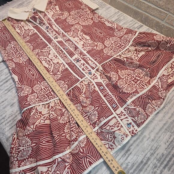 Entro Abstracte Ethnice Ruffle Hem Mini Dress Women’s Sz Large New - Picture 8 of 8